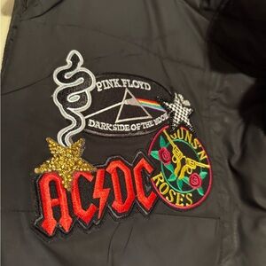 Blu Pepper Black Vest with Rock Band Patches